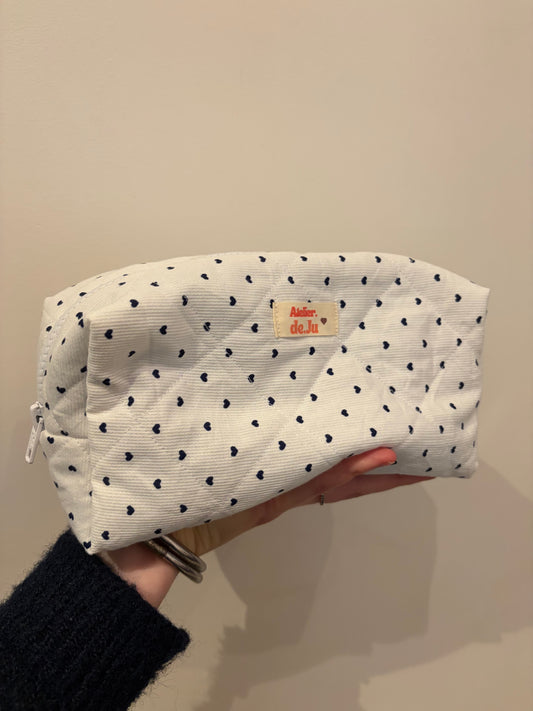 Trousse maquillage/ Makeup bag- Coeurs / Hearts